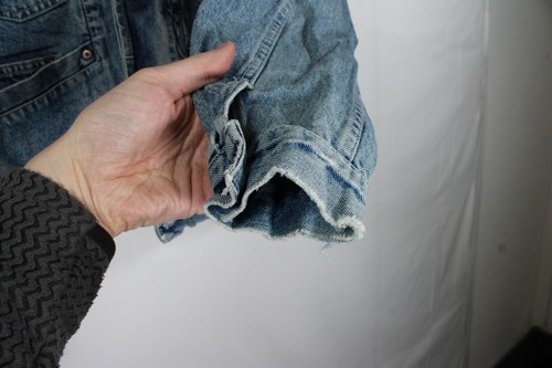 Chevignon Vintage Denim Jacket Womens Medium Blue France Light Jean 90s - Picture 6 of 15