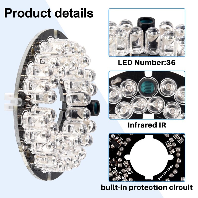 2X(Infrared IR 36 Led Illuminator Board Plate for CCTV CCD Security