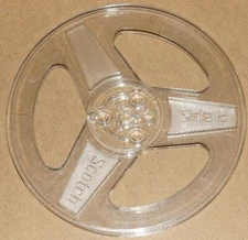 VINTAGE SCOTCH EMPTY CLEAR PLASTIC TAKE UP REEL  7" x 1/4"