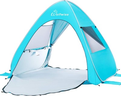 WolfWise UPF 50+ Easy Pop Up Beach Tent Sun Shelter Instant Automatic Portable
