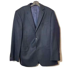 Austin Reed Striped Two Button Sport Coat Jacket Mens 42R Gray Wool Blend Career