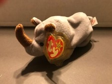 TY Beanie Baby - SPIKE the Rhino 7 inch 