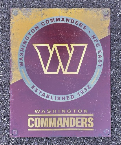 WASHINGTON COMMANDERS Officially Licensed NFL Tin Metal Sign, 16” x 12.5”
