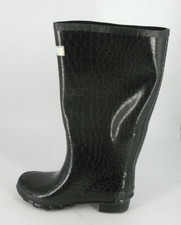 WEDGE WELLY SNAPPY BLACK CROC WIDE SPLASH WELLIES UK 3 EU 36 CHJ08 BB 02
