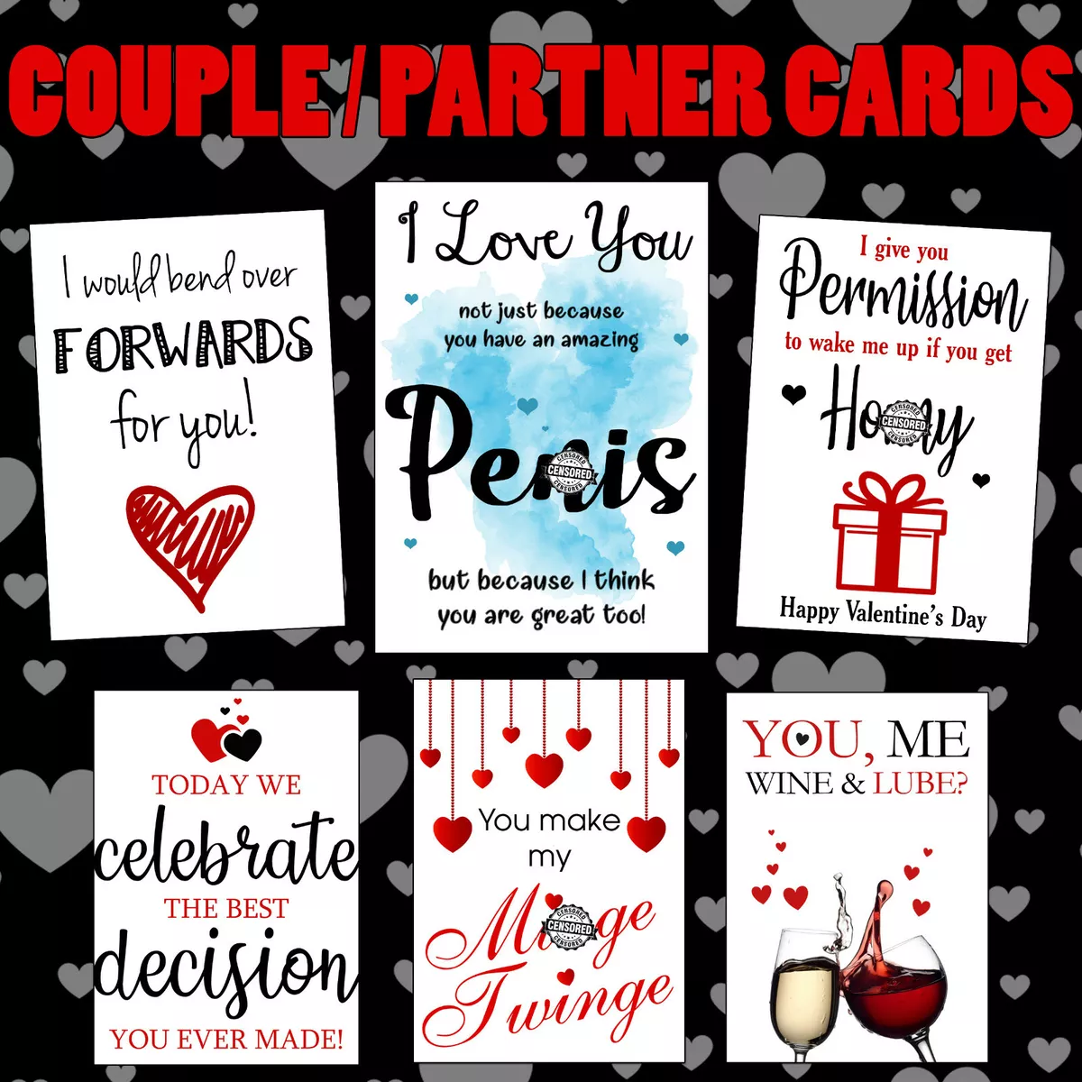 Funny Rude Birthday Cards Valentines Anniversary Him Her Couple Cheeky Naughty eBay