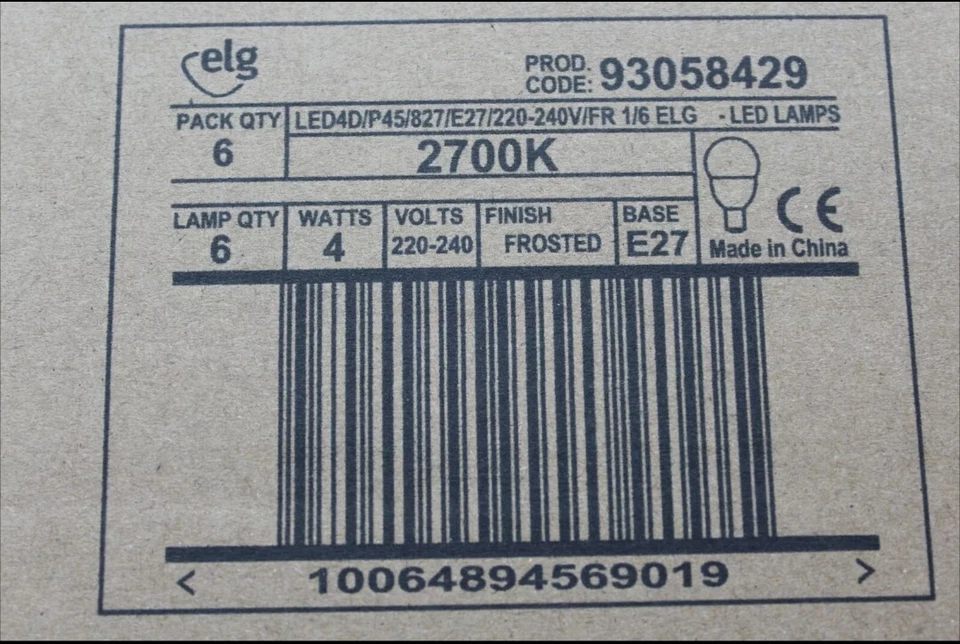 6x ELG E27 240V LED Frosted G45 DIMMABLE Golfball Bulb 4w 2700k 270lm 43x82mm(D5 - Image 3 of 4