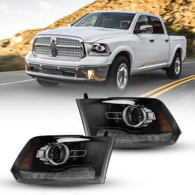 LED Black for 2013-2018 Dodge Ram 1500 2500 3500 Projector Headlights Lamps