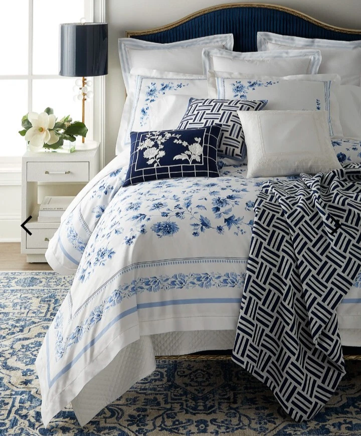 Edredón Ralph Lauren Whitlow Completo/Queen Nuevo con Etiquetas Azul y Blanco Precio de venta sugerido por el fabricante $500😍 Foto 3 de 4