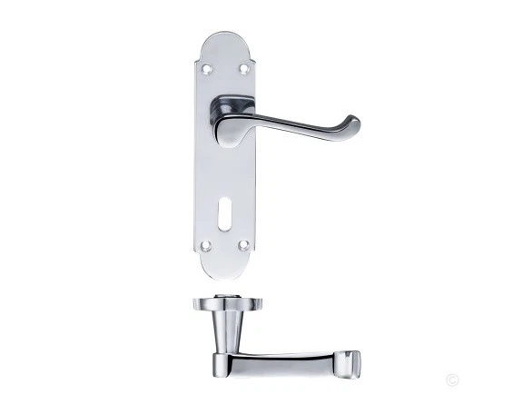 Door handles Shaped Scroll design in Polished Chrome 3 options - Image 4 of 4