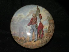 ANTIQUE PRATTWARE POT LID AND JAR  "GARIBALDI " RARE