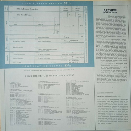 DGG ARCHIV APM 14600/1 (2 LP) BACH THE ART OF FUGUE BWV 1080 *HELMUT WALCHA NM - Picture 4 of 7
