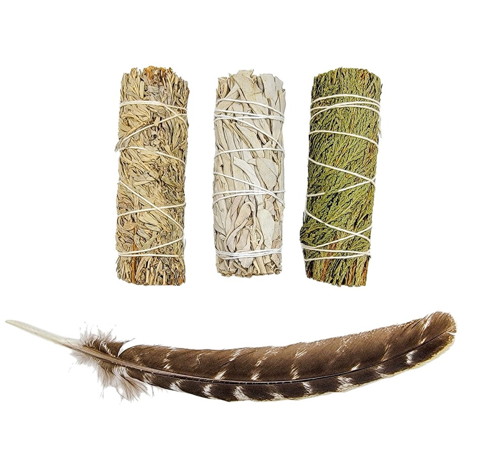 Sage Sampler - Blue, White, Cedar - 4 inch Stick for Smudging, House ...