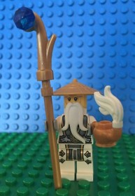 Lego SENSEI WU Battle Master minifig Ninjago White Tea 70734 Sensai Woo Rare!
