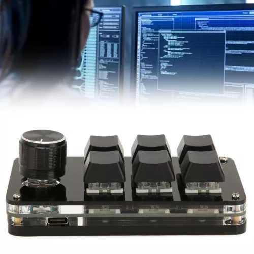 6 Key Mini Keypad with Knob USB DIY Programmable Keyboard OSU Gaming Keyboard - Picture 1 of 7