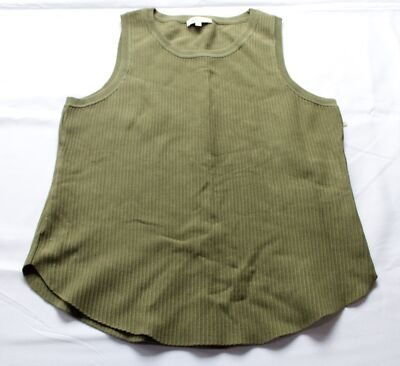#ad Another Love Women#x27;s Cora High Neck Sleeveless Rib Tank AW5 Laurel Oak Size XL $11.24