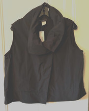 Reina Lee Single Button Shawl Collar Vest Black Size S