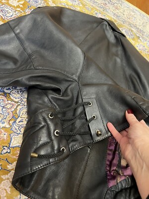 Italy Black Lamb Leather Motorcycle Zip Jacket 44IT 10US | eBay