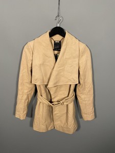 cream belted coat
