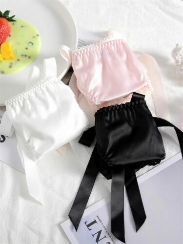 3 PIEZAS Bragas Dulces Mujeres Niña Princesa Cintura Baja Japonesas Kawaii Niñas Lazo de Encaje Foto 2 de 4