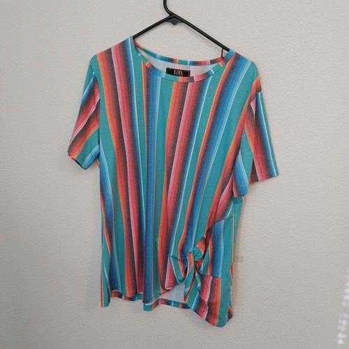 LUCKY & BLESSED L&B Colorful FLORAL TOP Medium BOUTIQUE SHIRT