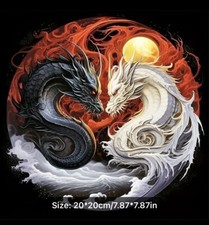 Yin-Yang Dragons Diamond Painting Craft Kit-Size 7.8x7.8  -supplies included