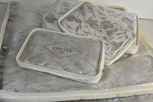 NEW Frette 3 PC SET LUX VALENTINA Duvet + 2 Shams WOOL Ecru Beige QUEEN EURO - Picture 6 of 9