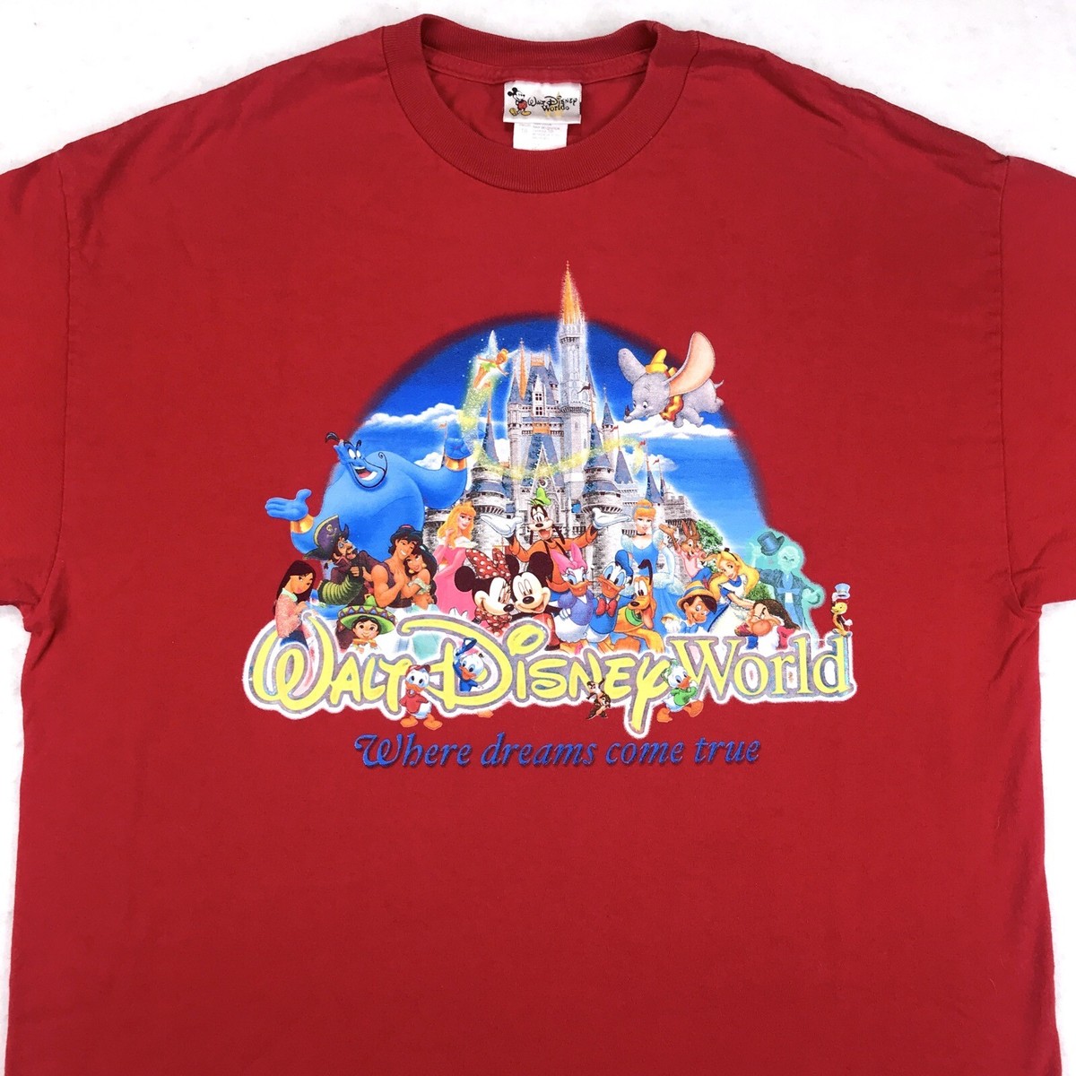 vintage WALT DISNEY WORLD T-Shirt XL cartoon mickey mouse aladdin