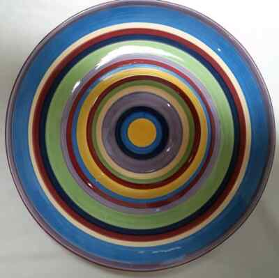 Handpainted Barcelona  Stoneware Chip Salsa Dip serving dish 
