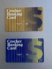 2 Crocker Bank Cards, banking/credit cards, mint, 1985