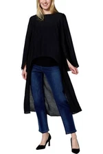 DG2 by Diane Gilman Easy Flow High-Low Drama Top & Camisole Black