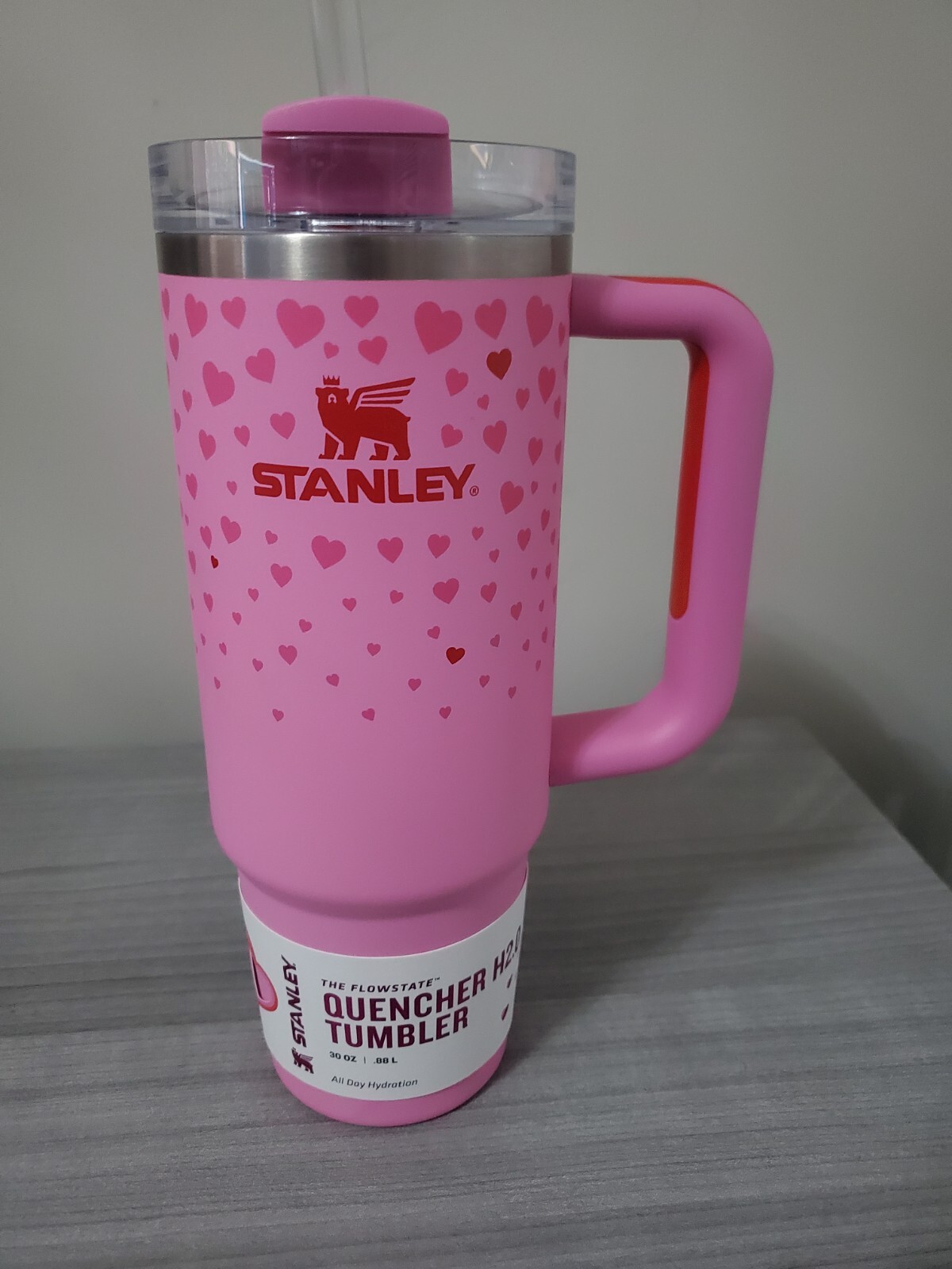 Stanley Cup Valentine’s Day 2025 Sweet Hearts 30 oz Tumbler Barbie Pink NEW-image