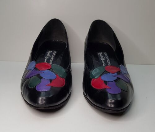 RUSSELL & BROMLEY SIZE 5UK EUR38 WOMENS BLACK LEATHER MID HEELED COURT SHOES Y2K - Picture 20 of 24