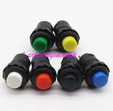 12mm Red Yellow Blue Green White Black Latching Lock OFF- ON Push Button Switch