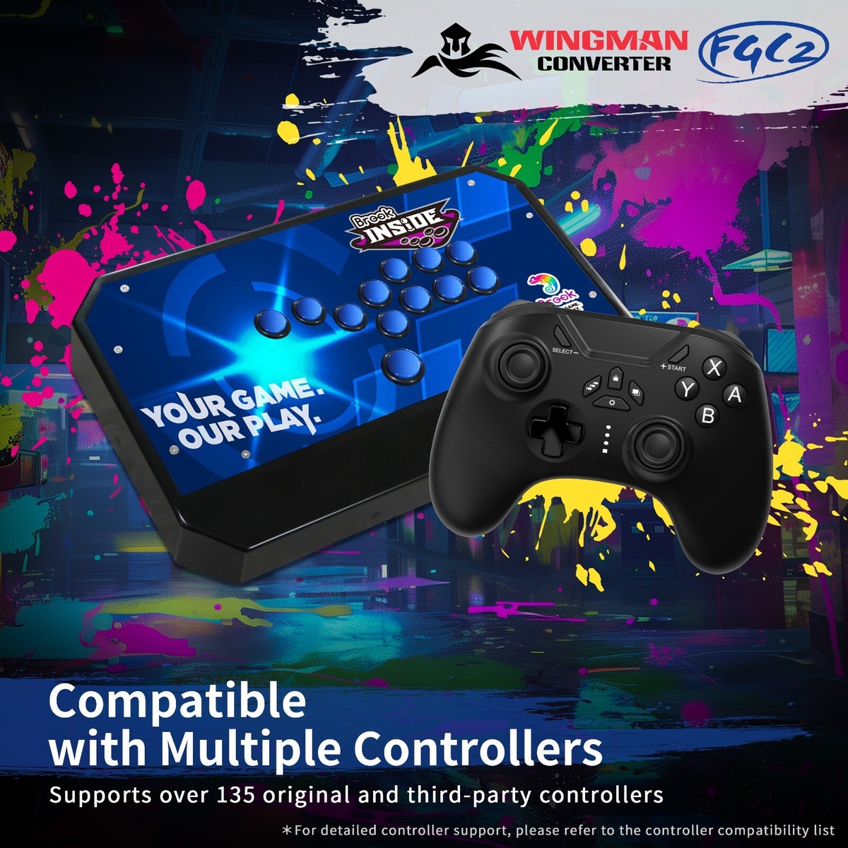 Brook Wingman FGC 2 Converter - Arcade Joystick for PS5 All