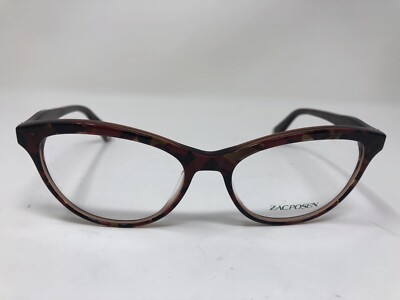 Zac Posen Eyeglasses Frame EKLAND RED MARBLE 53-17-135 Cateye VA10