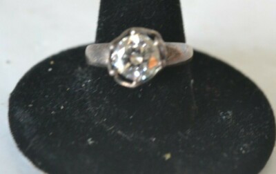 Sterling Silver Clear White Cubic Zirconia in box Size 9 in box