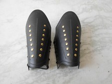 Medieval Bracer Leather Studded Arm Guard W/Brass Accent Halloween Item