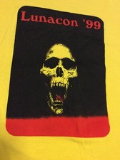 Vtg 1999 Lunacon Shirt Black 90s Sci Fi Science Fiction Rare Skull Slayer Thrash