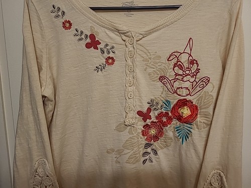 Disney Boutique - Bambi Thumper Embroidered Long Sleeve Blouse Large - Bild 2 von 10