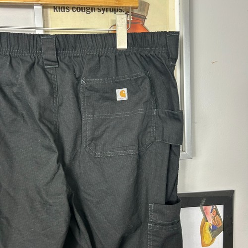 Vintage Y2K Carhartt Ripstop Cargo Pants Size XL Black - Picture 3 of 8