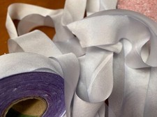 silk ribbon 1" on the bias hand dyed 1yd made in USA light wisteria