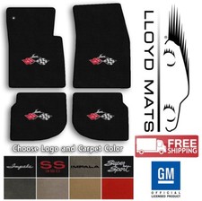 1958-1978 Impala - 4pc Velourtex Carpet Floor Mat Set - Choose Color Logo