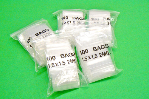 1-1/2" Zip Seal Bags Square Reclosable 2mil Clear Baggies 1.5" x 1.5" 500 Pcs - Picture 3 of 3