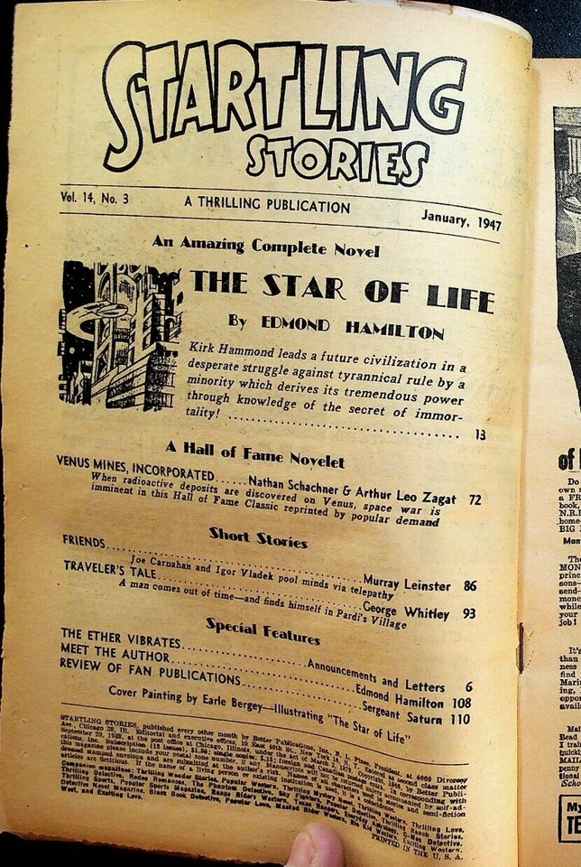 Startling Stories Pulp January 1947 Murray Leinster Edmond Hamilton Foto 2 de 2