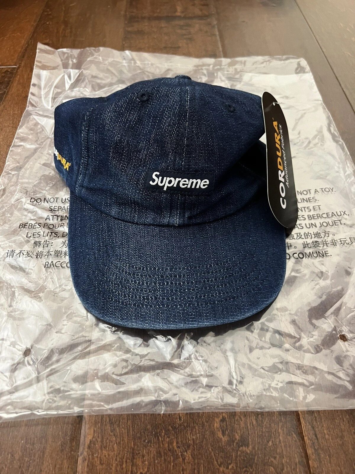 Supreme SS24 Cordura denim petite boîte 6 panneaux bleu taille unique neuf EN MAIN