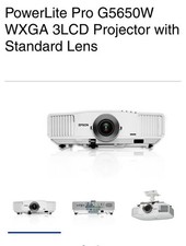 Epson PowerLite Pro G5650W 3LCD Projector 4500 Lumens 1280x800 Home Cinema