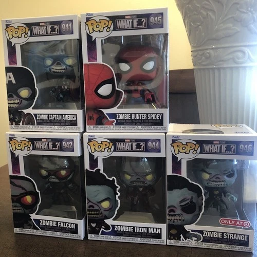 Funko Pop! Zombie What If Dr Strange Iron Man Falcon Hunter Spidey Cap 5 Figures