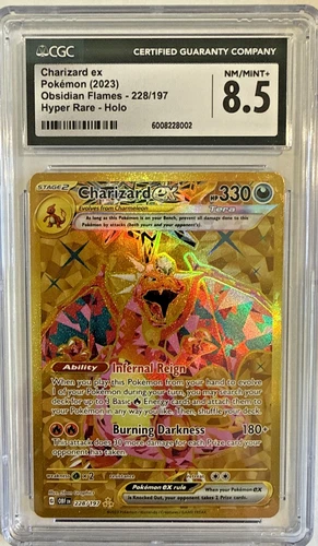 CGC 8.5 Pokémon TCG Charizard EX Obsidian Flames Holo Hyper Rare Card 228/197
