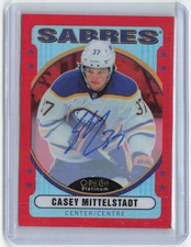 2021-22 O-Pee-Chee Platinum Retro Red Rainbow Auto #R-47 Casey Mittelstadt Auto