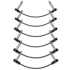 6 Pack 5in Guitar Patch Cables 1/4 TS Right Angle Low Profile Pedalboard  